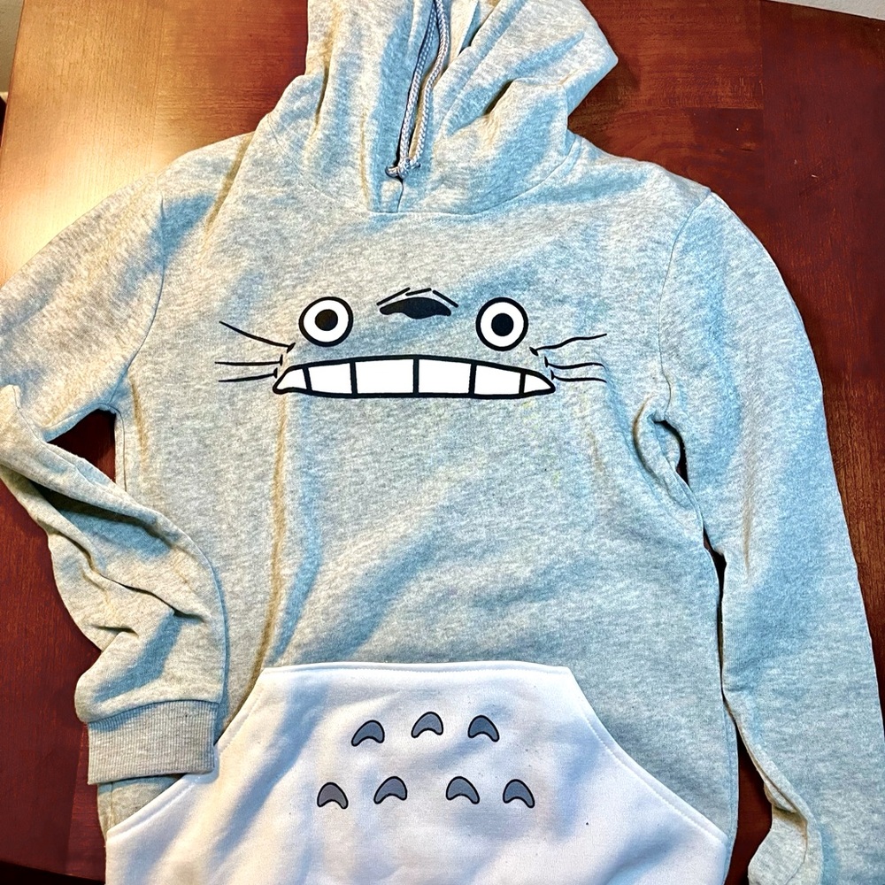 Studio Ghibli My Neighbor Totoro Gray Sweatshirt Hoodie - Size Small NWOT